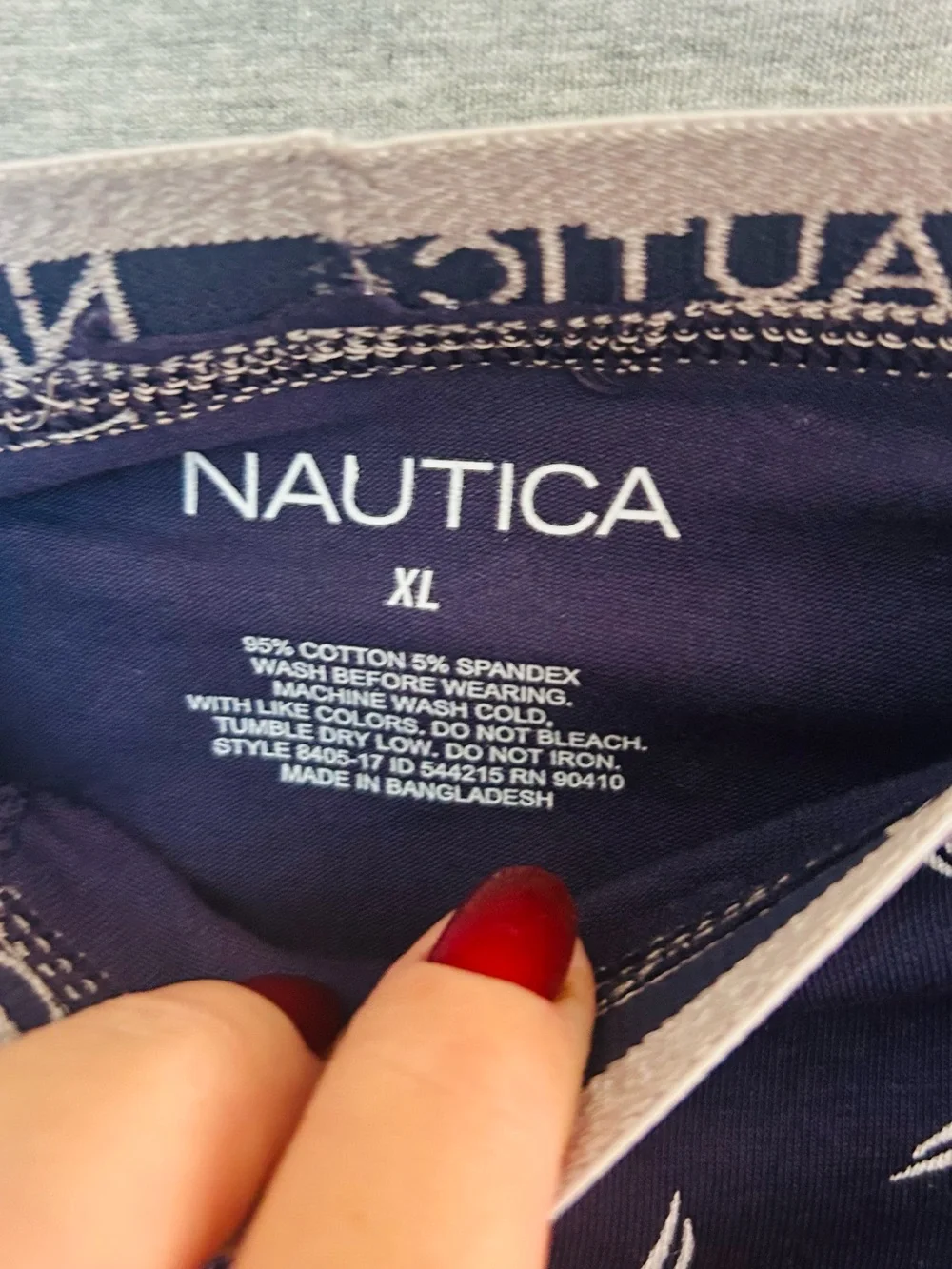 Nautica Boy’s Blue Grey Logo Anchor Print Cotton Boxers Underwear 3 Pack XL NWT